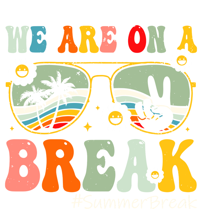 We Are On A Break Teacher Summer Break Beach Vacation Teacher Retro Dry Zone Grid Polo