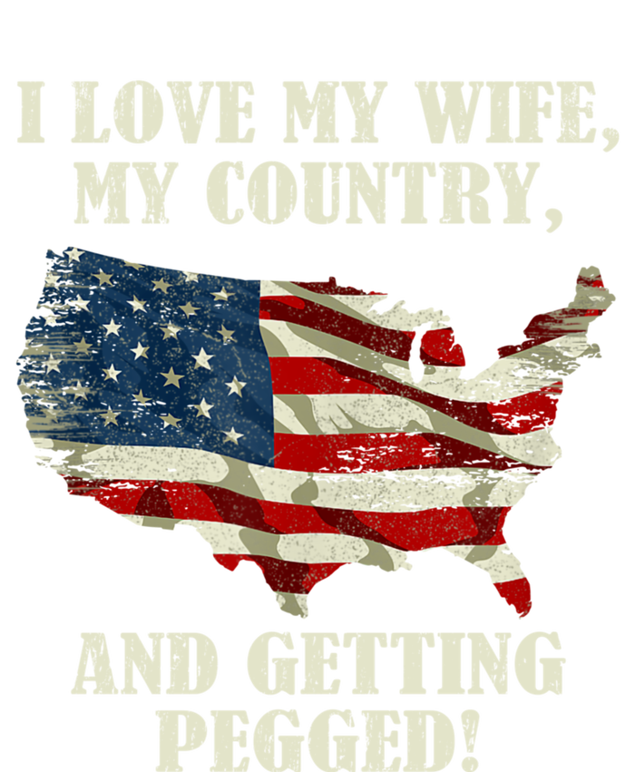 I LOVE MY WIFE MY COUNTRY AND GETTING PEGGED! Bella+Canvas Jersey Crop Tee