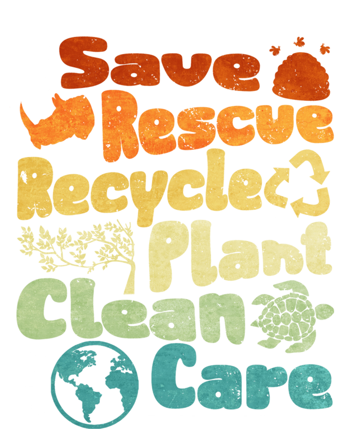 Save Rescue Recycle Plan Clean Care Climate Change Gift 16 in Basic Backpack