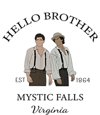 Hello Brother Est 1864 Mystic Falls Virginia Salvatore Yupoong Adult 5-Panel Trucker Hat