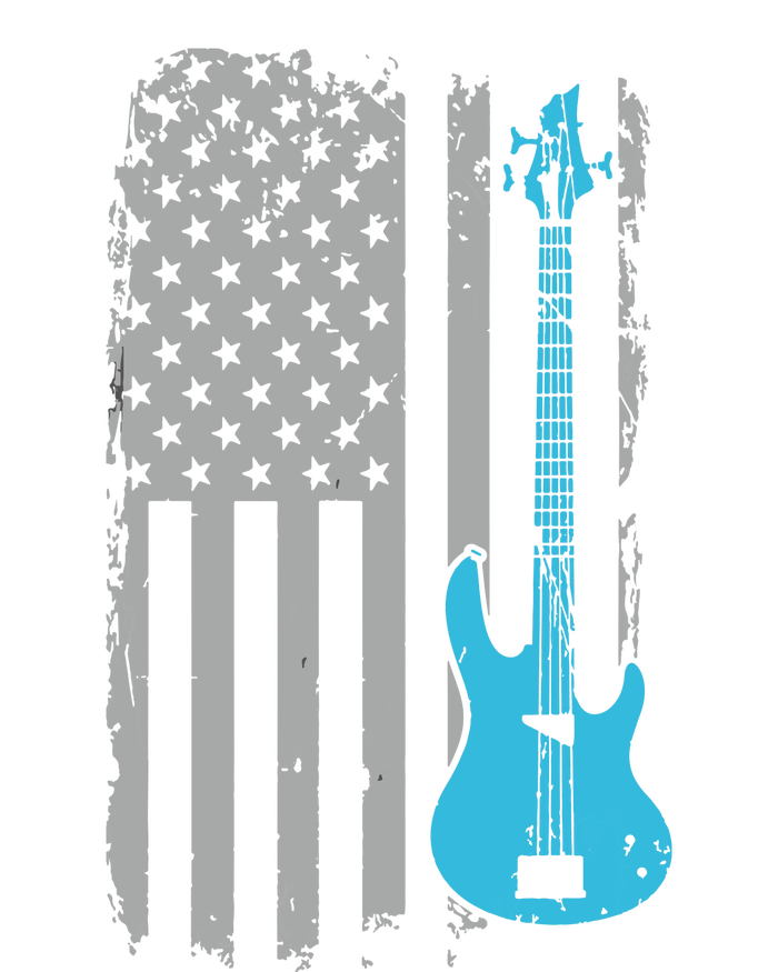 Electric Bass Guitar Player American Flag Musician Women's T-Shirt