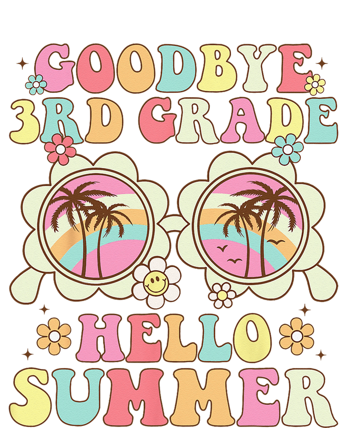 Goodbye 3rd Grade Hello Summer Groovy Third Grade Graduate Women's Crop Top Tee