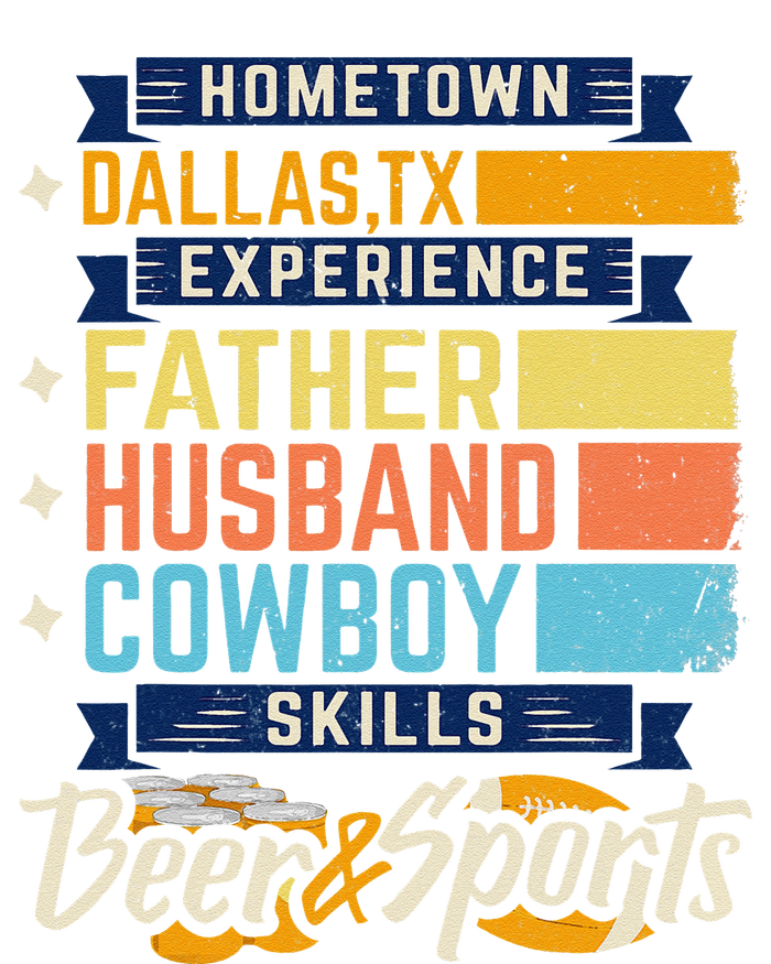 Father Husband Cowboy Beer Sports Dallas TX Dad Fathers Day Cooling Performance Long Sleeve Crew