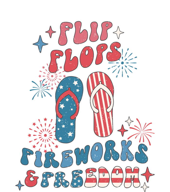 4th Of July Retro Flip Flops Fireworks & Freedom Gift Platinum Collection Golf Towel