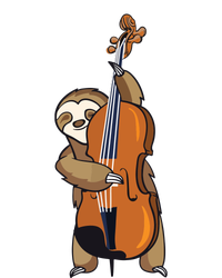 Jazz Sloth Playing Upright Bass Cool Musician Gifts Tall Sweatshirt