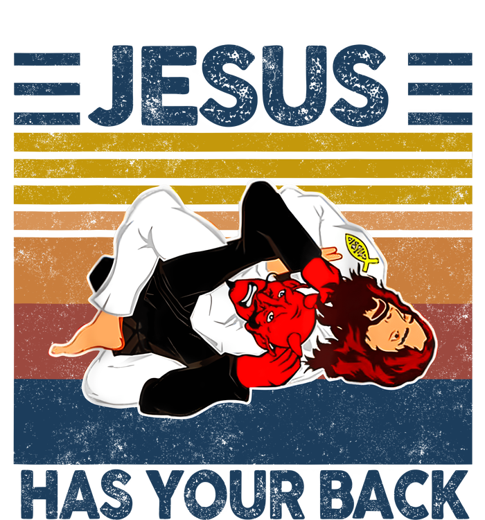 Jesus Has Your Back Vintage JIU JITSU Funny Satan Finished Women's V-Neck T-Shirt