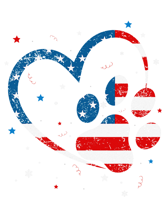 American Flag Patriotic Dog & Cat Paw Print 4th Of July Tall T-Shirt