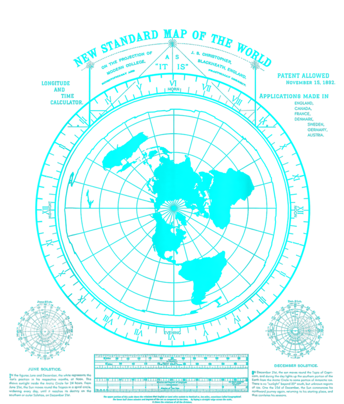 Gleasons New Standard Map Of The World Flat Earth T-Shirt