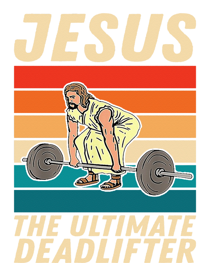 Jesus The Ultimate Deadlifter Funny Vintage Gym Christian Sweat Ladies Long Sleeve Shirt