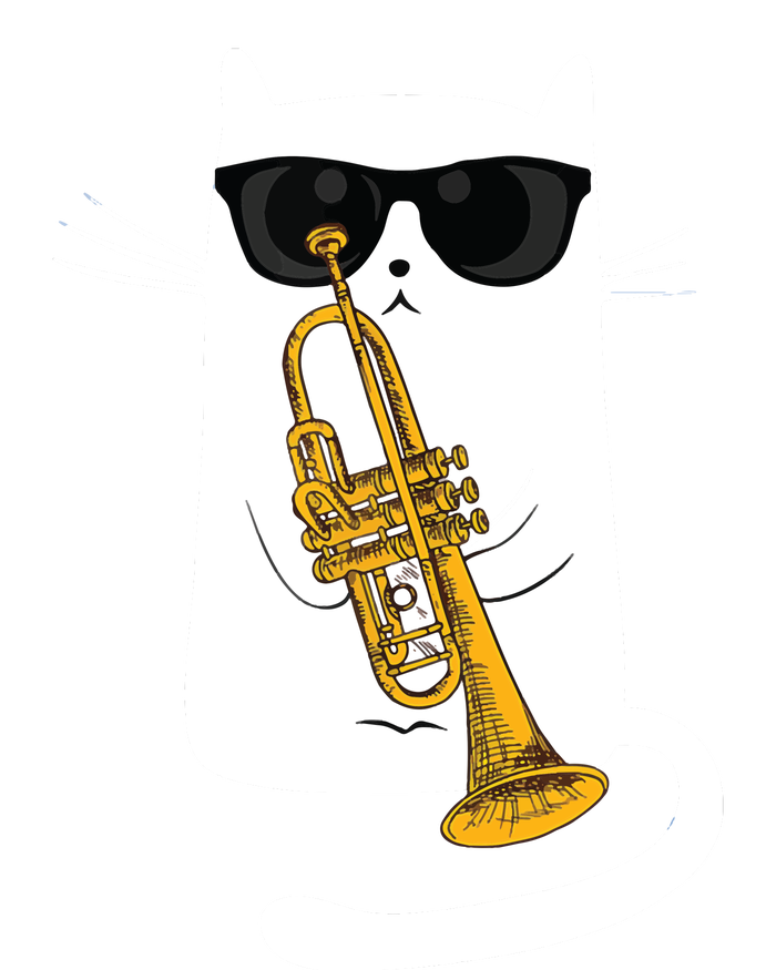 Jazz Funk Soul Cool Cute Cat Playing Trumpet T-Shirt