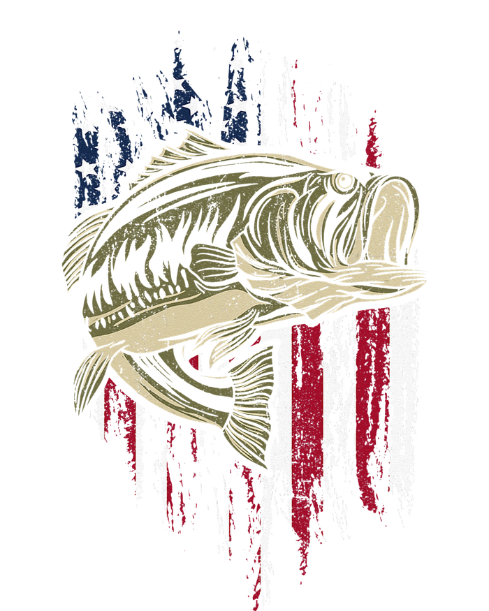 Bass Fishing American Flag 4th Of July Gift For Fisherman Women's T-Shirt