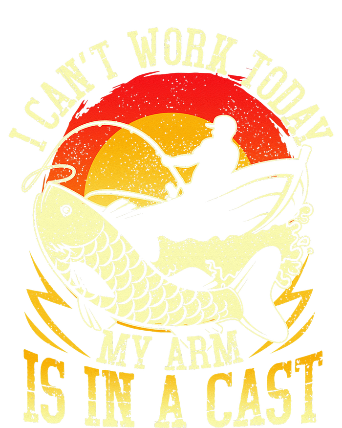 I Cant Work Today My Arm Is In A Cast Fishing Fathers Day T-Shirt