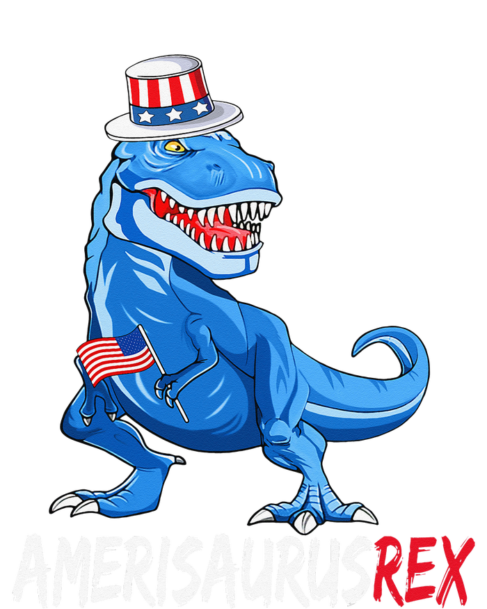 American Flag 4th of July T Rex Dinosaur Amerisaurus Rex Sustainable Knit Beanie