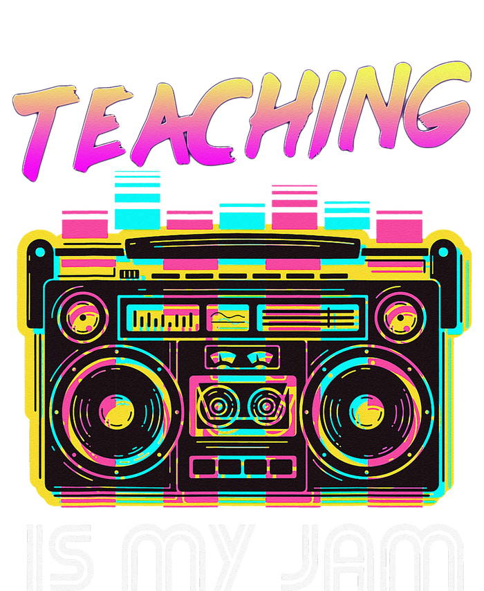 Back to School Retro Teaching is My Jam 80s Teacher Boombox Grommeted Golf Towel