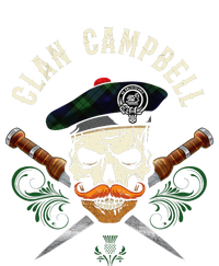 Campbell Surname Scottish Clan Skull Tam Dirks Tartan Badge T-Shirt