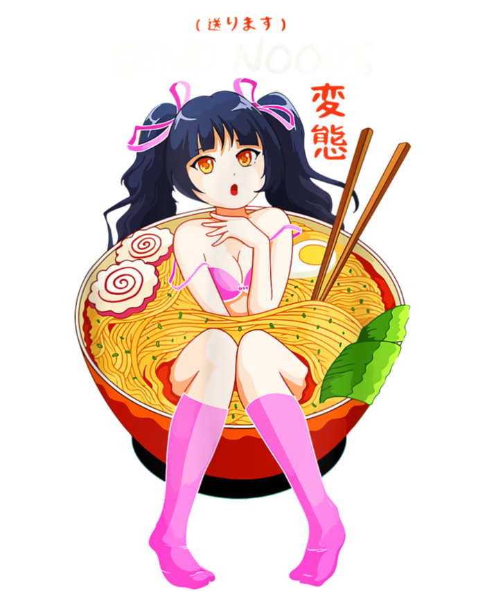 Send Noods Ramen Noodle Bowl Anime Tie-Dye T-Shirt