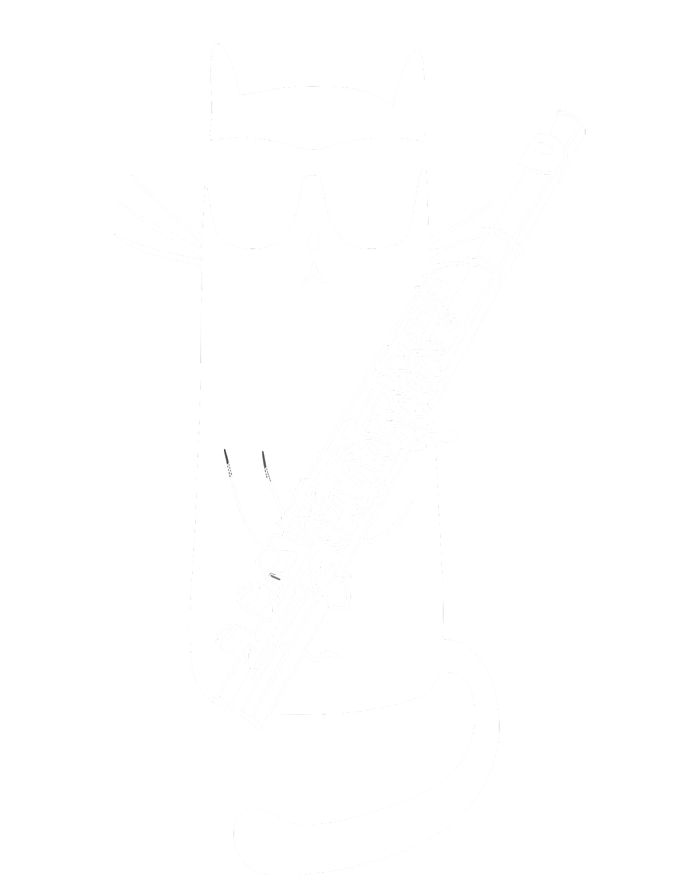 Funny Cat Wearing Sunglasses Playing Flute Musician Women's Pullover Hoodie