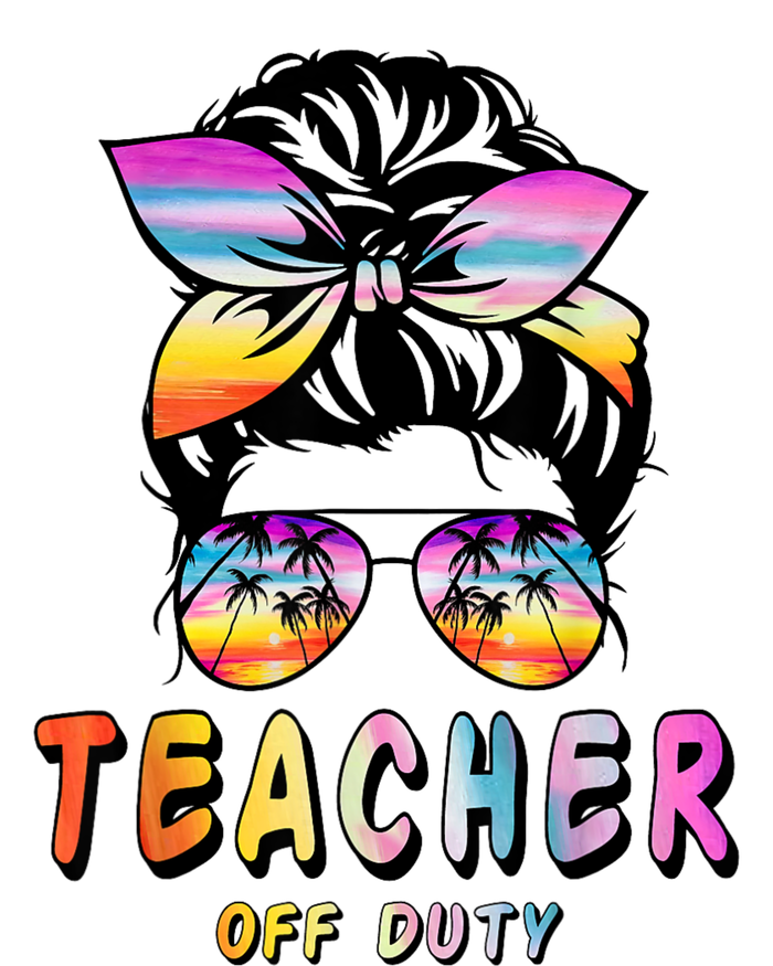 Teacher Off Duty Messy Bun Rainbow Sunglasses End Of School Mousepad