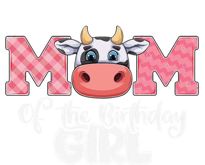 Mom of The Birthday Cow Family Cow Farm Matching 7-Panel Snapback Hat