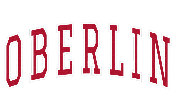 Oberlin Ohio Souvenir College Style Red Text Grommeted Golf Towel