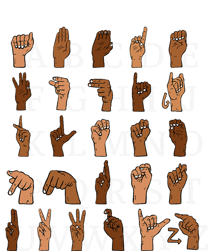 Sign Language Alphabet Retro Boho Hand Alphabet ASL Teacher Canvas