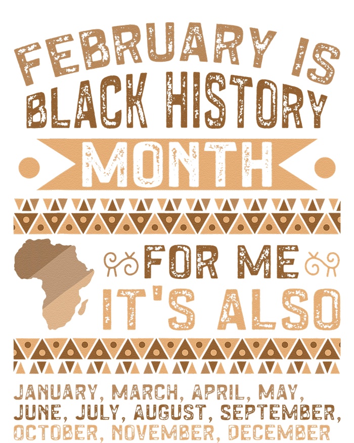 February Is Black History Month African American Womens Cotton Relaxed Long Sleeve T-Shirt