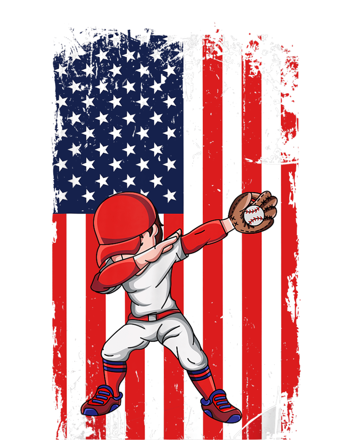 Baseballer Sports Athlete US Flag Dabbing Baseball Player Cooling Performance Crew T-Shirt