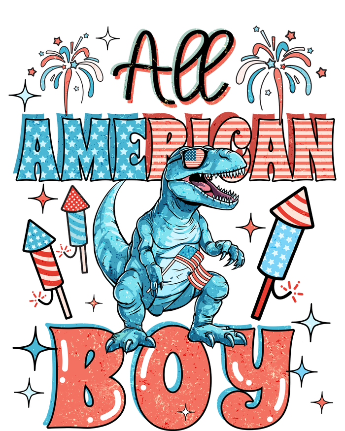 All American Boy Dinosaur Funny 4th Of July Baby Bodysuit