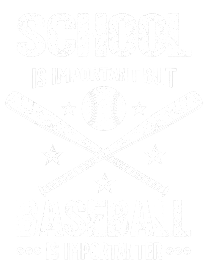 School Is Important But Baseball Is Importanter Baseballer High Crown Mesh Back Trucker Hat