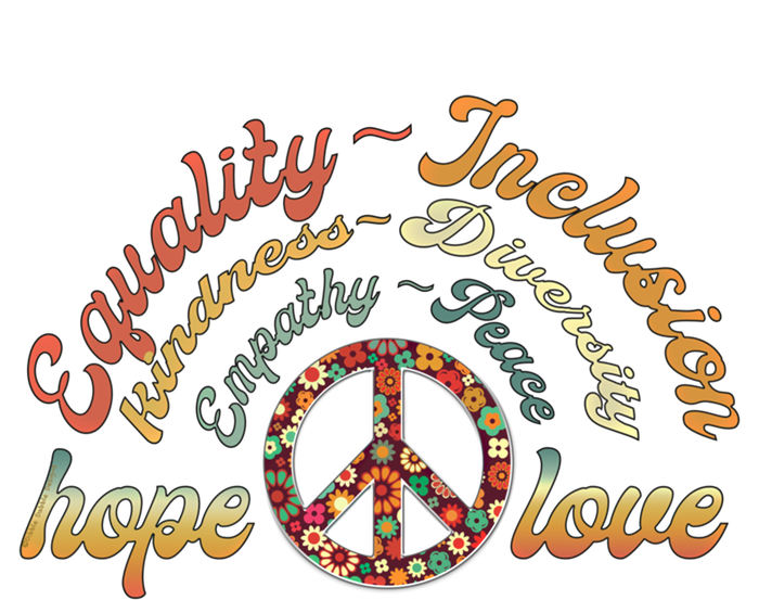 Retro Love Equality Inclusion Kindness Diversity Hope Peace Cute Gift 16 in Basic Backpack