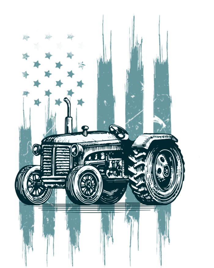 Farmer Rancher Truck Drive Driver Us Flag American Tractor Gift T-Shirt