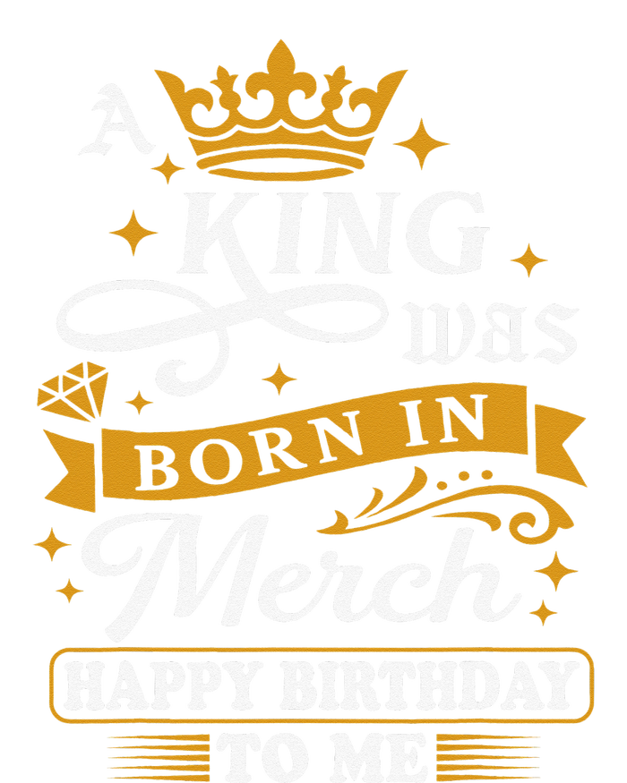 A King Was Born In March Happy Birthday To Me Funny Dry Zone Grid Polo