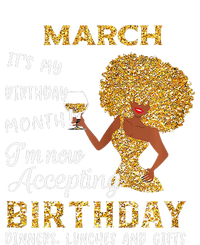 March My Birthday Month Gold Glitter Black Afro Gift T-Shirt