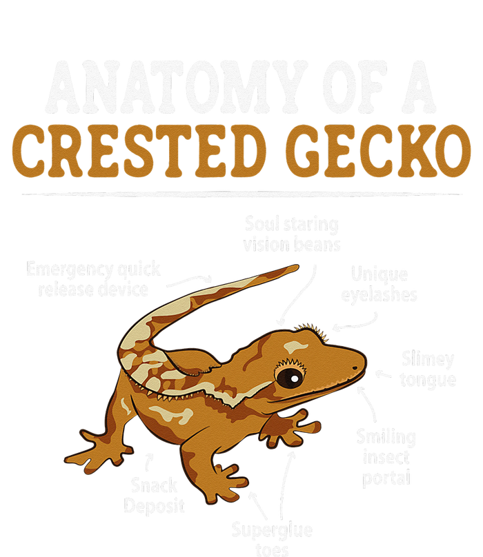 Anatomy Of A Crested Gecko Eyelash Lizard Herpetologist V-Neck T-Shirt