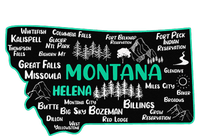 Cute map of Montana Helena Missoula Billings Kalispell Women's Knotted Racerback Tank