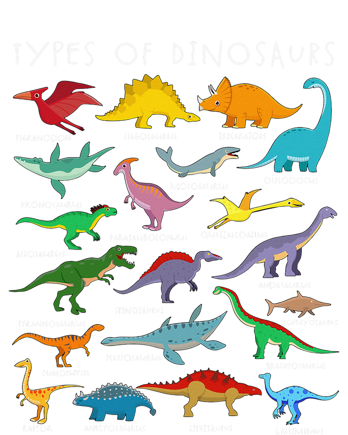 Dinosaur Lover Types Of Dinosaurs Different Dinosaurs T-Shirt