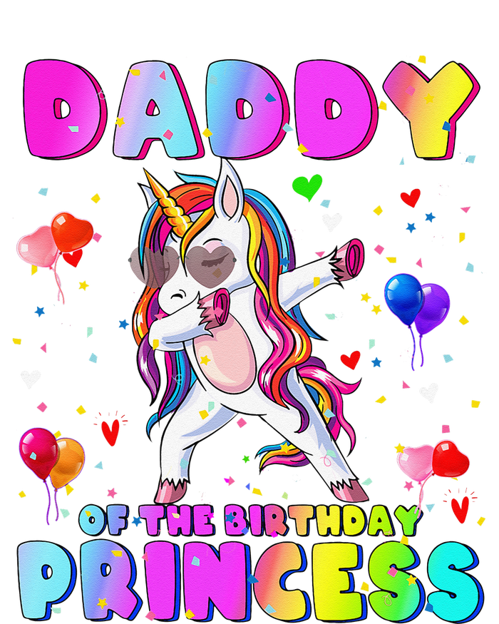 Family matching Birthday Princess Dabbing Unicorn Dad T-Shirt