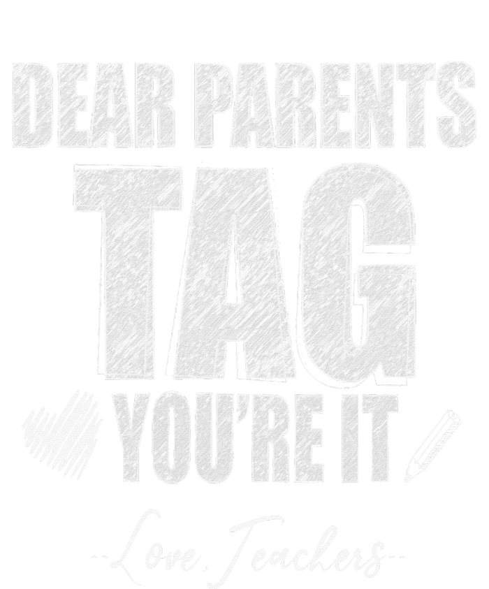 Dear Parents Tag You're It Love Teachers Last Day Of School Bella+Canvas Jersey Crop Tee