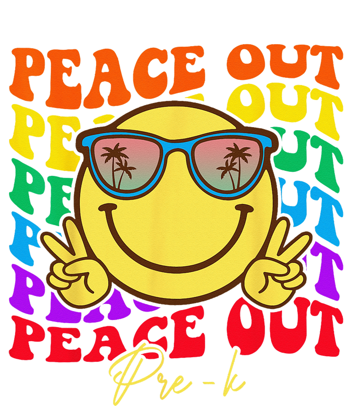 Peace Out PreK PreK Graduation Smile Retro Face Kids Tie-Dye T-Shirt