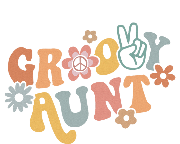 Retro Groovy Aunt Matching Family 1st Birthday Party T-Shirt