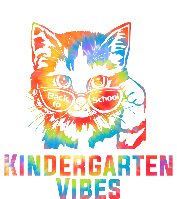 Kindergarten Vibes Back To School Cat Kitty Girl Tie Dye Gift T-Shirt