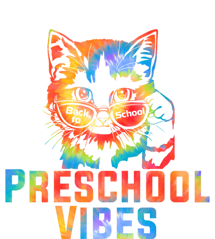 Preschool Vibes Back To School Cat Kitty Girl Tie Dye Gift Womens California Wash Sweatshirt