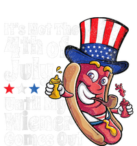 Funny 4th Of July Hot Dog Wiener Comes Out Adult Humor Gift Striped Beanie with Solid Band