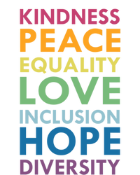 Kindness Peace Equality Inclusion Diversity Hu Rights Meaningful Gift Women's Racerback Tank