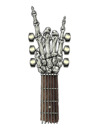 Rock On Guitar Neck With A Sweet Rock & Roll Skeleton Hand Pajama Set