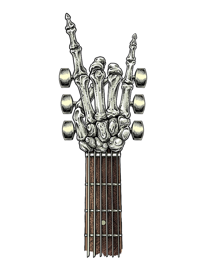 Rock On Guitar Neck With A Sweet Rock & Roll Skeleton Hand Pajama Set