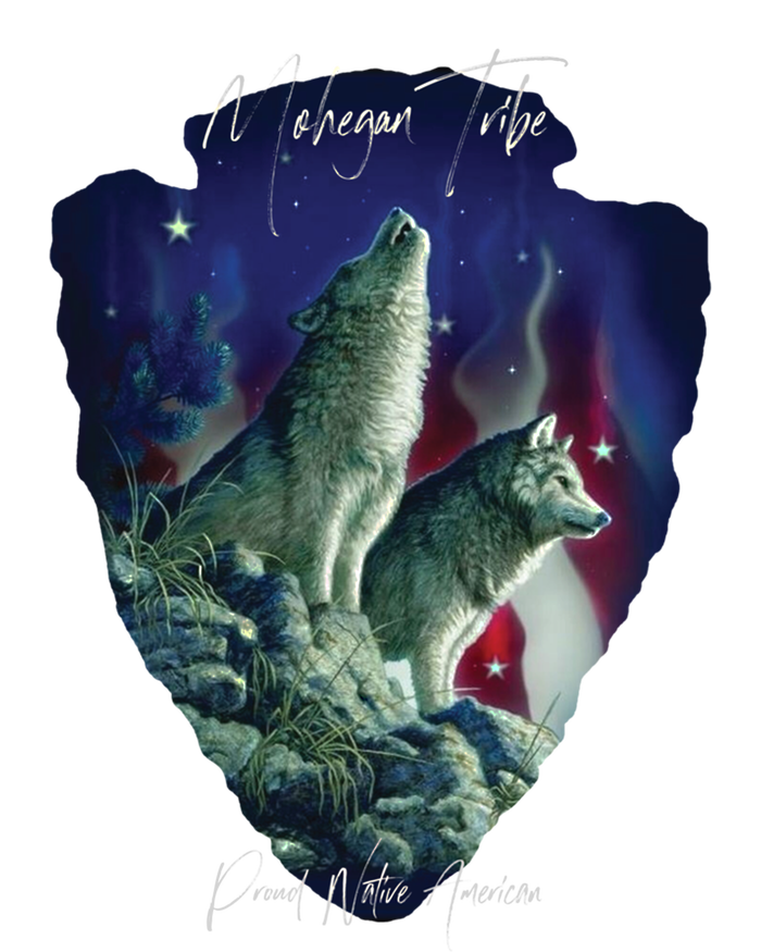 Mohegan American Indian Tribe Wolf Pride Howling Tribute Gift T-Shirt