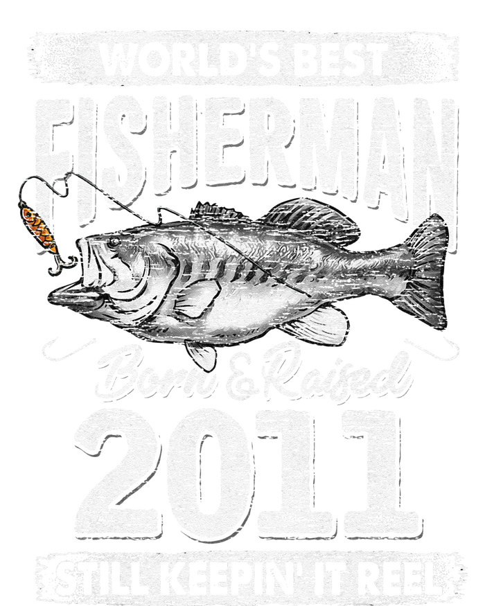 10 Years Old Fisherman Born In 2011 Fisherman 10th Birthday Ladies Long Sleeve Shirt