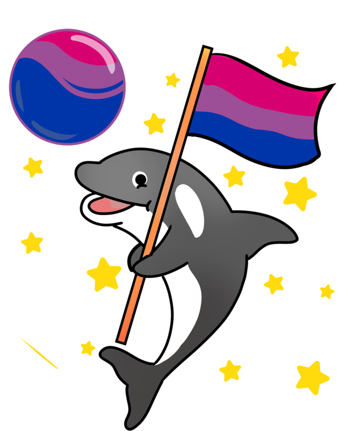 Orca In Space Bisexual Pride Gift Full-Length Apron With Pockets