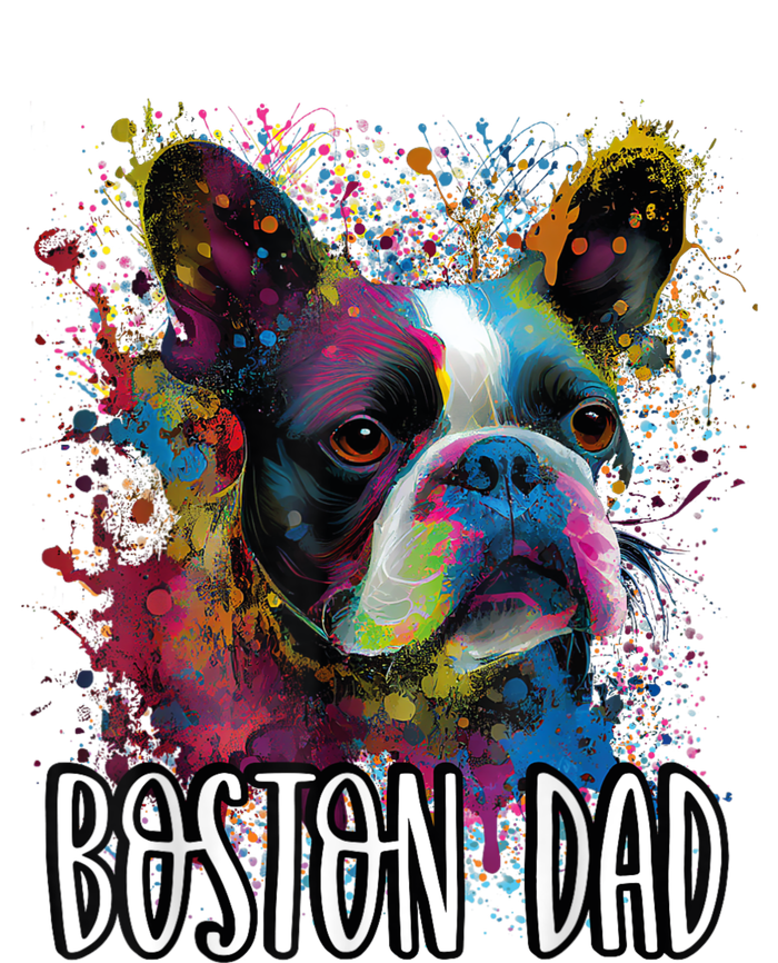 Colorful Splash Art Boston Terrier Dad Portrait Puppy Tie Dye Hoodie